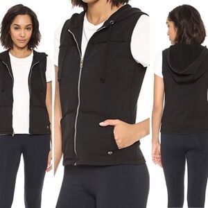 Koral Activewear Black Fleece Terry hooded Vest